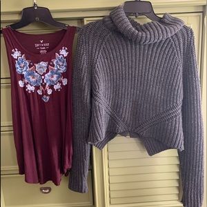 L/S Crop Sweater and Tank Top